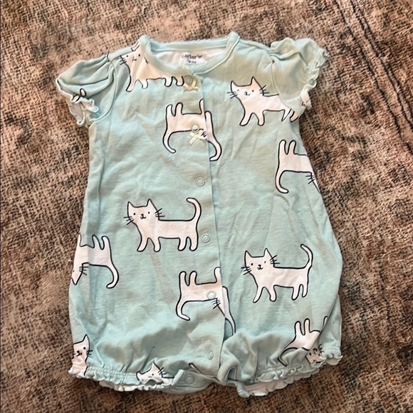 4/$20 Carter’s Cat Print One Piece Size 9 Months - Picture 1 of 1